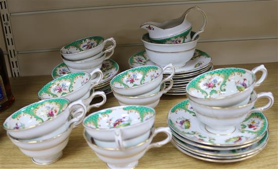 A Grosvenor china Rutland pattern part tea and dessert service